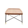 Doha Coffee Table - Walnut Effect with Cross Metal Legs