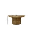 Lausanne Fluted Coffee Table - Round - Small - Natural - Teak Wood