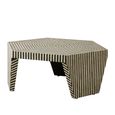 Fusion Coffee Table - Hexagonal - Striped Bone Inlay