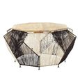 Fusion Coffee Table - Mango Wood with Woven Hexagonal Design