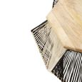 Fusion Coffee Table - Mango Wood with Woven Hexagonal Design