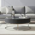 Genoa Coffee Table - Round - Fluted - Grey
