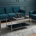 Hoffmann Coffee Table - Black Glass with Silver Metal