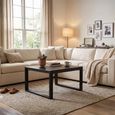 Norris Coffee Table - Square - Charcoal - Rustic Mango Wood