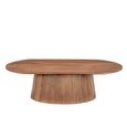 Salvator Curved Fluted Coffee Table - Oval - Natural - Mango Wood
