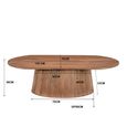 Salvator Curved Fluted Coffee Table - Oval - Natural - Mango Wood