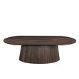 Salvator Curved Fluted Coffee Table - Oval - Walnut - Mango Wood