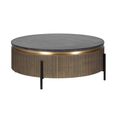 Ironville Brass Ribbed Round Coffee Table