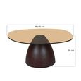 Brix Mylon Coffee Table - Abstract - Brown - Glass and Metal