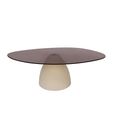 Brix Mylon Coffee Table - Abstract - Off White - Glass and Metal