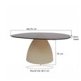 Brix Mylon Coffee Table - Abstract - Off White - Glass and Metal