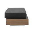 Cambon Dark Oak and Brass Layered Coffee Table