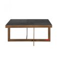 Cambon Dark Oak and Brass Square Coffee Table