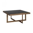 Cambon Dark Oak and Brass Square Coffee Table