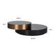 Alexander Jones Coffee Table - Round - Charcoal and Brass