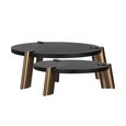 Alexander Jones Coffee Table - Round - Set of 2 - Charcoal and Brass