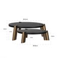 Alexander Jones Coffee Table - Round - Set of 2 - Charcoal and Brass