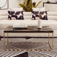 Aris Coffee Table - Black Acacia Wood with Gold Base