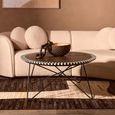 Artisan Coffee Table - Round - Brown Acacia Wood - with Metal Hairpin Legs
