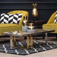 Demas Coffee Table - Taupe Glass with Metal Legs