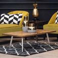 Gabar Coffee Table - Natural Bamboo Wood with Silver Metal