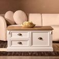 Hardwick Coffee Table - Square - White Wood - 6 Drawer