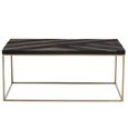 Aris Coffee Table - Black Acacia Wood with Gold Base