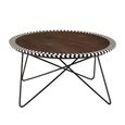 Artisan Coffee Table - Round - Brown Acacia Wood - with Metal Hairpin Legs