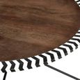 Artisan Coffee Table - Round - Brown Acacia Wood - with Metal Hairpin Legs