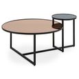 Cercle Coffee Table - 2 Tier - Round - Smoked Mirrored