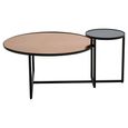 Cercle Coffee Table - 2 Tier - Round - Smoked Mirrored