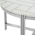 Eva Coffee Table - Round - White Marble with Silver Metal