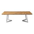Gabar Coffee Table - Natural Bamboo Wood with Silver Metal