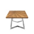 Gabar Coffee Table - Natural Bamboo Wood with Silver Metal