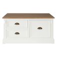 Hardwick Coffee Table - Square - White Wood - 6 Drawer