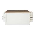 Hardwick Coffee Table - Square - White Wood - 6 Drawer