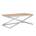 Holland Coffee Table - Oak and Silver Metal