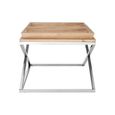 Holland Coffee Table - Oak and Silver Metal
