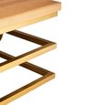 Jana Coffee Table - Square - Oak and Gold Metal