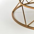 Jodi Coffee Table - Round - Elm Wood and Gold Metal
