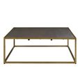 Kempton Coffee Table - Square - Grey Faux Shagreen with Gold Metal