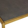 Kempton Coffee Table - Square - Grey Faux Shagreen with Gold Metal