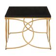 Kia Coffee Table - Black Marble with Gold Metal