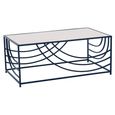 Logan Coffee Table - Mirrored with Black Metal