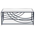 Logan Coffee Table - Mirrored with Black Metal