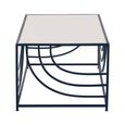 Logan Coffee Table - Mirrored with Black Metal
