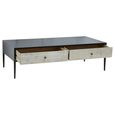 Luxor Coffee Table - Black and Grey Pine Wood - 2 Drawer