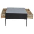 Luxor Coffee Table - Black and Grey Pine Wood - 2 Drawer