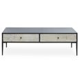 Luxor Coffee Table - Black and Grey Pine Wood - 2 Drawer