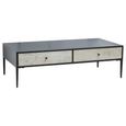 Luxor Coffee Table - Black and Grey Pine Wood - 2 Drawer